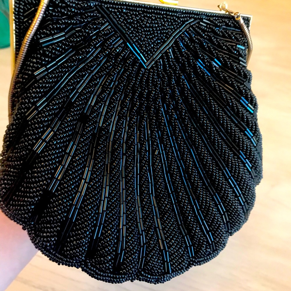Vintage black beaded bag